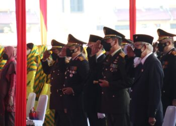 Pangdam XII/Tpr Bersama Forkopimda Ikuti Upacara HUT ke-76 Bhayangkara Secara Virtual