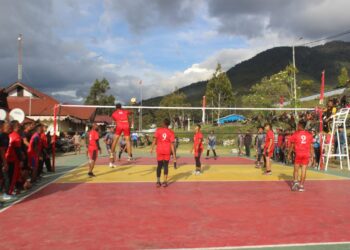 Binter Di Daerah Operasi, Satgas Yonif R 301/Pks Ikuti Tournamen Bola Voli