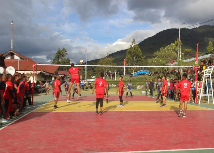 Binter Di Daerah Operasi, Satgas Yonif R 301/Pks Ikuti Tournamen Bola Voli