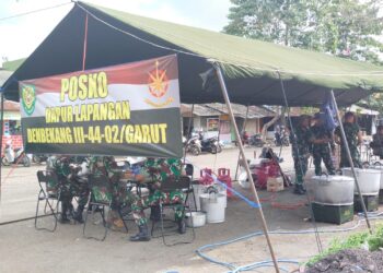 Bantu Kesulitan Masyarakat, Kodim 0611/Garut Dirikan Dapur Lapangan