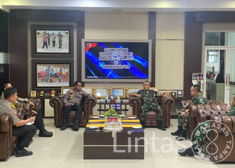 Kasdam XII/Tpr Terima Peserta Didik PKDN Sespimti Polri Dikreg ke-31 TA 2022