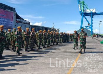 500 Prajurit Satgas Organik Yonarhanud 3/YBY Kodam III/Slw Tiba di Ternate
