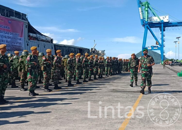 500 Prajurit Satgas Organik Yonarhanud 3/YBY Kodam III/Slw Tiba di Ternate 