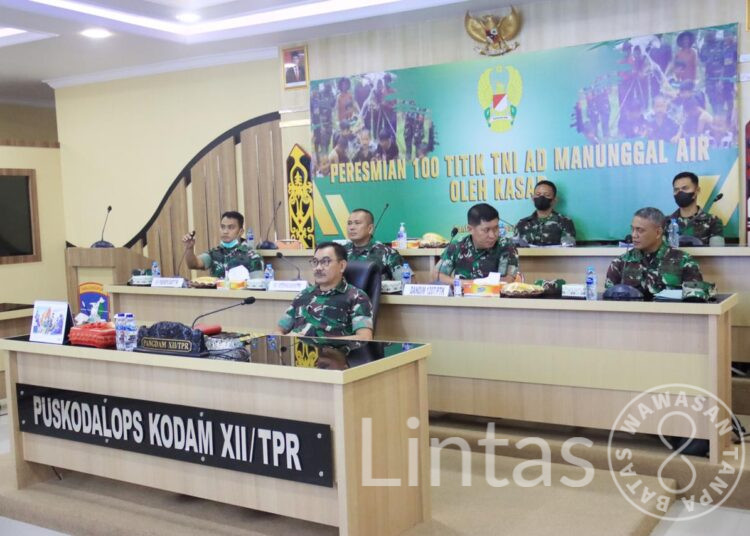 Pangdam XII/Tpr Ikuti Panen Raya Jagung dan Peresmian Seratus Titik Sumber Air oleh Kasad Secara Virtual