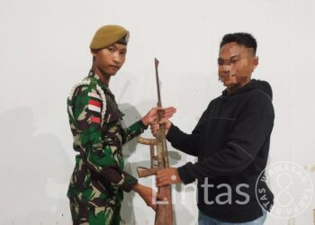 Cara Jitu Satgas Organik Yon Arhanud 3/YBY, Terima Lagi Senpi Rakitan Dari Warga