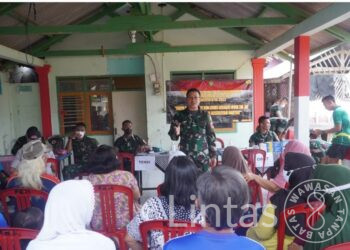 Peduli Masyarakat Sekitar, Yonif 312/KH gelar Pelayanan  Kesehatan Umum dan KIA