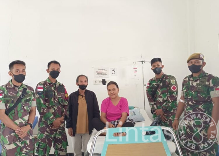 Satgas Pamtas Ops RI-Malayasia Yonarmed 5/Pancagiri Bantu Selamatkan Jiwa Warga Batu Majang