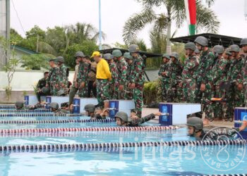 Tingkatkan Profesionalitas Prajurit, Kodam XII/Tpr Gelar Lomba Renang Antar Satuan