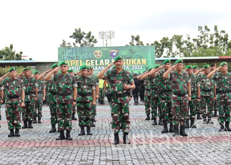 Antisipasi Perkembangan Situasi, Kodam XII/Tpr Ikuti Apel Gelar Kesiapsiagaan TNI AD TA 2022