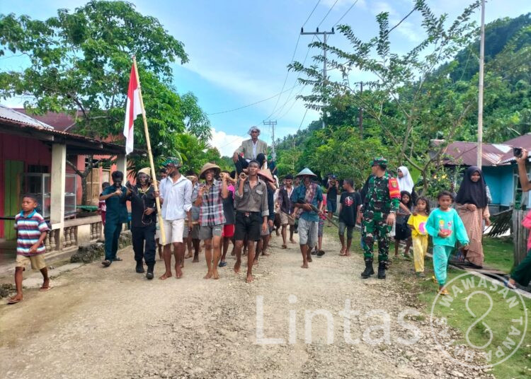 Kreatif, Satgas Yon Arhanud 3/YBY Pos Dama Rangkul Warga Dalam Acara Karnaval, Memperingati Hari Sumpah Pemuda