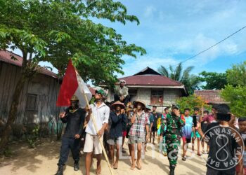 Peringati Hari Sumpah Pemuda, Satgas Yon Arhanud 3/YBY Pos Dama Rangkul Warga Dalam Sebuah Karnaval