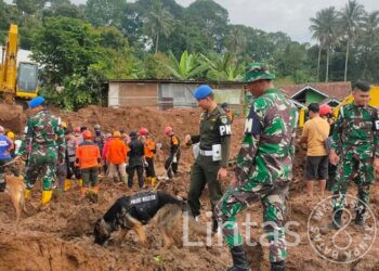 Tim Satwa K-9 Pomdam III/Slw Diterjunkan Bantu Pencarian Korban Tertimbun Tanah Akibat Gempa Cianjur