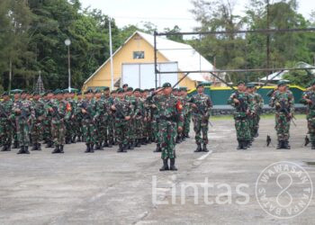 Acara Pelepasan Purna Tugas Satgas Satuan Organik Yonif Raider 301/PKS di Mimika Papua
