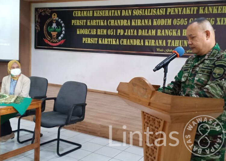 Dalam Rangka HUT Persit KCK ke 77, Kodim 0505/JT Kerjasama Dengan YPKI Gelar Edukasi Kanker