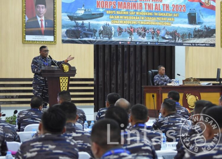 Asops Dankormar Paparkan Bidang Operasi Dan Latihan Pada Rako dan AKS Korps Marinir Tahun 2023