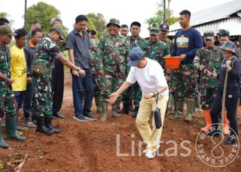 Pembekalan dan Keterampilan Penanaman Wijen dan Padi Japonica, Kaskostrad Mayjen TNI Muhammad Nur Rahmad Tinjau Lahan Ketahanan Pangan