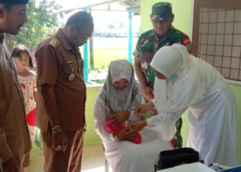 Babinsa Koramil 05/Idr Dampingi Imunisasi Di Wilayah Desa Binaan