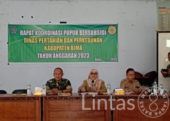 Anggota Kodim 1608/Bima Hadiri Rakor Bahas Pupuk Bersubsidi