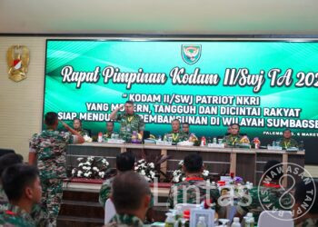 Danrem 042/Gapu Ikuti Rapim Kodam II/Swj TA 2023