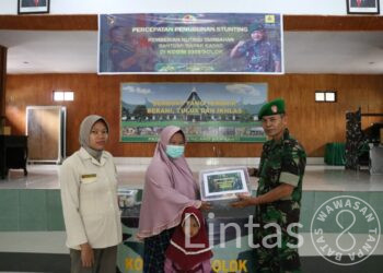 Percepatan Penurunan Stunting, Kodim 0309/Solok Salurkan Bantuan Berupa Nutrisi Tambahan Dari Bapak Kasad