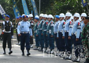 Satpomau Lanud Husein Sastranegara Megikuti Upacara Gelar Operasi Gaktip Dan Operasi Yustisi Polisi Militer TNI TA. 2023