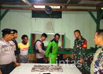 Satgas Pamtas Yonif 132/ BS Kembali Gagalkan Penyeludupan Ganja Kering Seberat 650gram