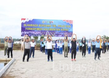 Kuatkan Soliditas, TNI-Polri dan Forkopimda Kalbar Olahraga Bersama
