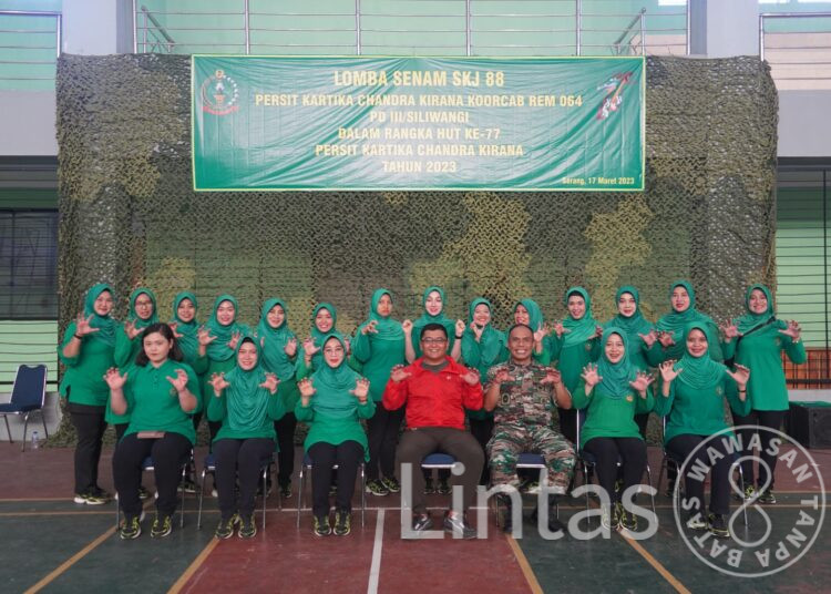 Sambut HUT, Persit KCK Koorcab Rem 064 PD III/Siliwangi Gelar Lomba Senam SKJ 88