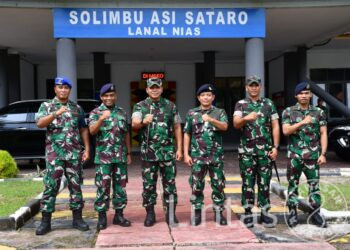 Danrem 023/KS Silaturahmi Ke Markas Lanal Nias