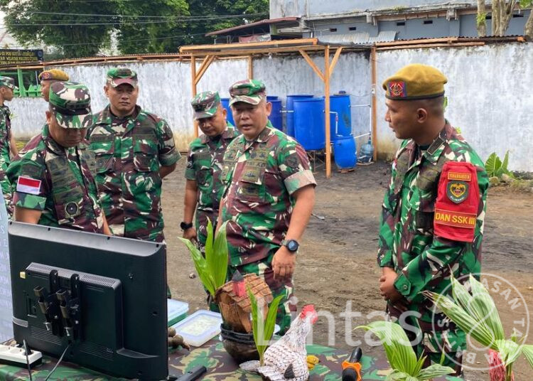 Kunjungan Ke Kotis Satgas Pamrahwan Yonarhanud 3/YBY, Dankolakops Apresiasi Program Filter Air Dan Penghematan BBM