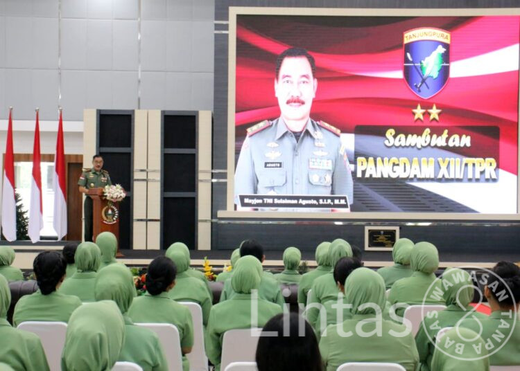 Pangdam XII/Tpr Hadiri Doa Bersama Peringatan HUT Persit ke-77