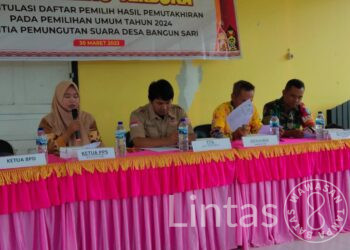Babinsa Koramil Manuhing Hadiri Kegiatan Rapat Pleno Terbuka Rekapitulasi Daftar Pemilih Hasil Pemutakhiran