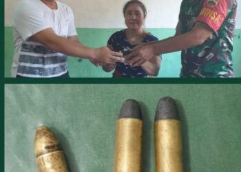 Warga serahkan Senjata Api Rakitan Jenis FN dan Munisi Aktif kepada Kodim 0213/Nias