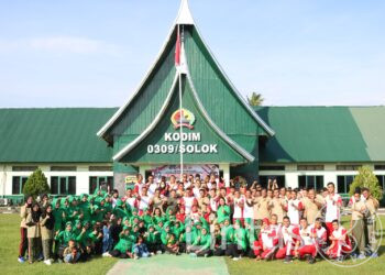 Jalin Sinergitas TNI-Polri, Kodim 0309/Solok Gelar Olahraga Bersama