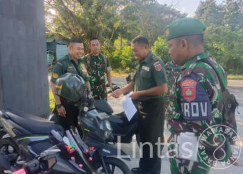 Dalam Rangka Penegakan Hukum Disiplin Dan Tata Tertib Bagi Prajurit, Kodim 1416/Muna Menggelar Kegiatan Pemeriksaan Kelengkapan Kendaraan
