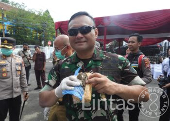 Dandim 0613/Ciamis Lakukan Pemusnahan Barang Bukti Kejahatan Di Kantor Kejaksaan