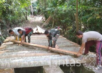 Renovasi Jembatan Merupakan Salah Satu Sasaran Fisik TMMD Ke 116, Hampir Rampung