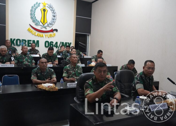 Melalui Video Conference, Danrem 064/MY Mengikuti Pengarahan Panglima TNI