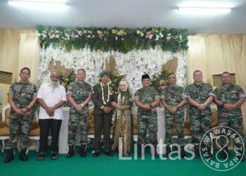 Bentuk Kepedulian Dan Kedekatan Danrem 064/MY Hadiri Resepsi Pernikahan Anggota