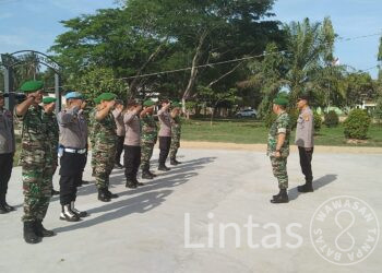 Danramil 17/Idt Pimpin Apel Gabungan TNI Polri Di Mapolsek Idi Tunong