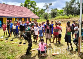 Sambut Hari Kemerdekaan, Satgas Yonif 310/KK Gelar Aneka Perlombaan