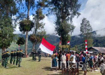 Sederhana Penuh Makna : Pos Dangbet Satgas Mobile Raider 300 Siliwangi Meriahkan HUT RI Ke-78