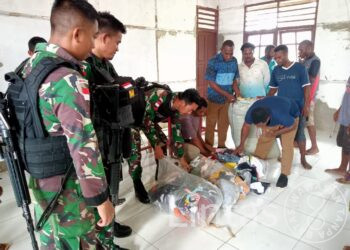 Ini Pesan Tokoh Adat Tembut Kalama Kepada Anggota Satgas Pamtas Statis RI PNG Yonif RK 111/KB di Wilayah Perbatasan Papua Selatan