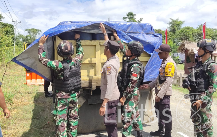 Satgas Yonif 310/KK Gelar Sweeping Gabungan Di Jalur Trans Papua