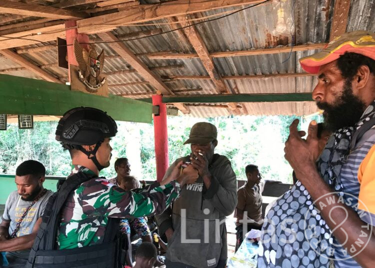 Komsos Sambil Agadubako Satgas Pamtas RI PNG Yonif RK 111/KB Perkuat Sinergitas Dengan Tokoh Pemuda Papua Selatan