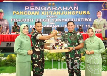 Kunjungi Brigif 19/KH, Pangdam XII/Tpr Minta Prajurit Serta Persit Selalu Kompak Dan Guyub