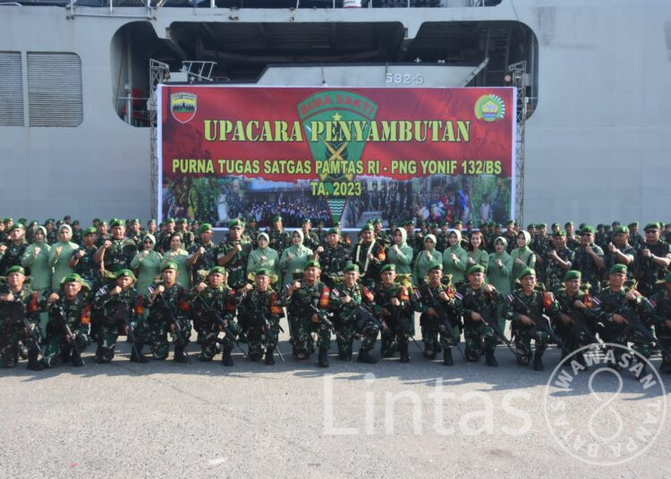 Usai Laksanakan Tugas, Prajurit Satgas Yonif 132/Bima Sakti Kembali Dari Tugas Operasi