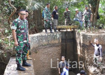 Dandim 0613/ Ciamis Pimpin Peninjauan Sasaran Karya Bhakti TNI Dengan Menormalisasi Irigasi Akibat Minim Air di Musim Kemarau