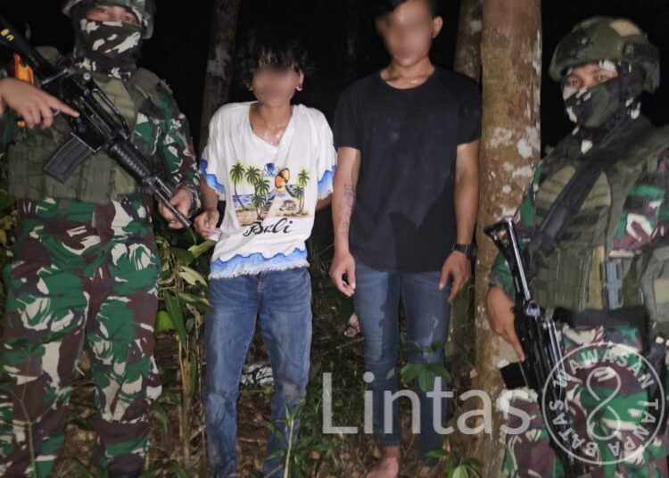 Kedapatan Bawa 1 Gram Sabu, Dua Orang PMI Non Prosedural Diamankan Satgas Yonarmed 16/TK