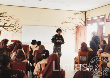 Tingkatkan Motivasi Diri, Satgas Pamtas Yonif 310/KK Berikan Wasbang Kepada Pelajar Di Perbatasan RI-PNG